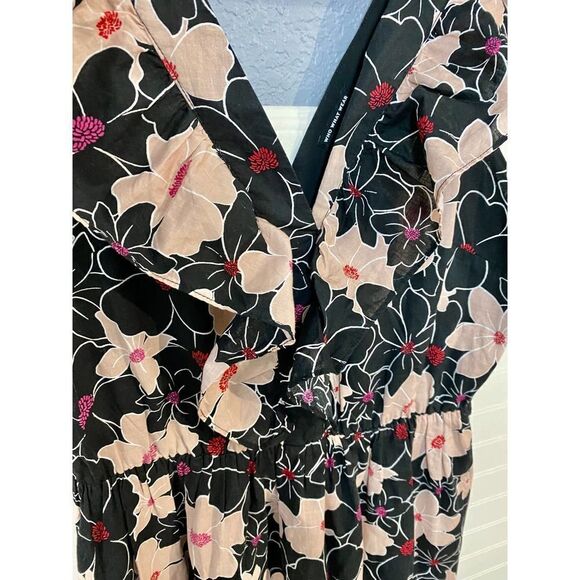 Who What Wear Black Floral Midi Dress - Picture 7 of 11
